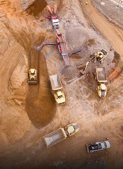 Aerial Photo of Construction Equipment