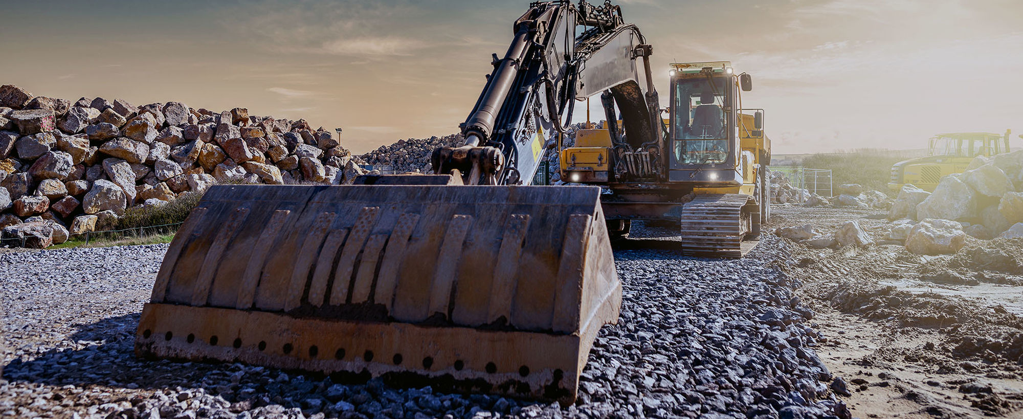 Excavator at construction site